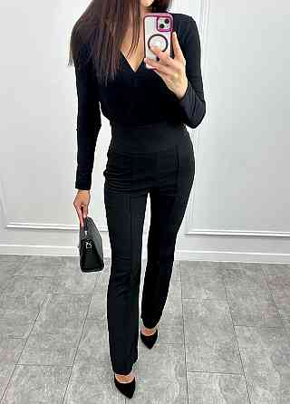 Довгі брюки з високою талією "Salvia" оптом | Норма і батал 46, Чорний Київ