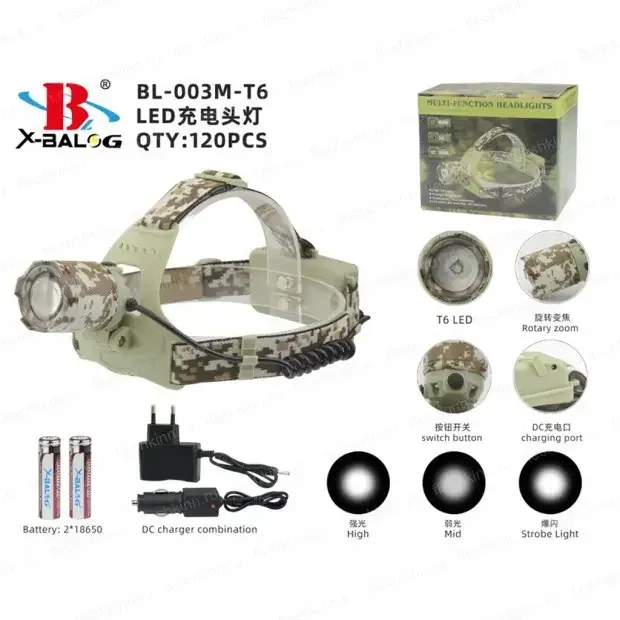 Акумуляторний налобний ліхтар 003M-T6 Полтава - фото 1