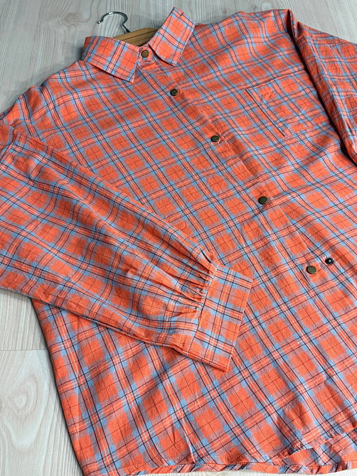 Рубашка женская A-N 7866 супероверсайз в клетку широкая, оранжевий, one size Киев - изображение 14