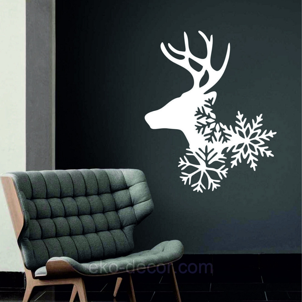 Декоративное настенное Панно «Олень», Декор на стену 110*89 см, Белый Киев - изображение 4