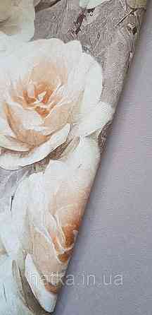 Обои виниловые на флизелине Sintra Adria метровые цветы розы крупные бежевые терракотовые коричневые Киев