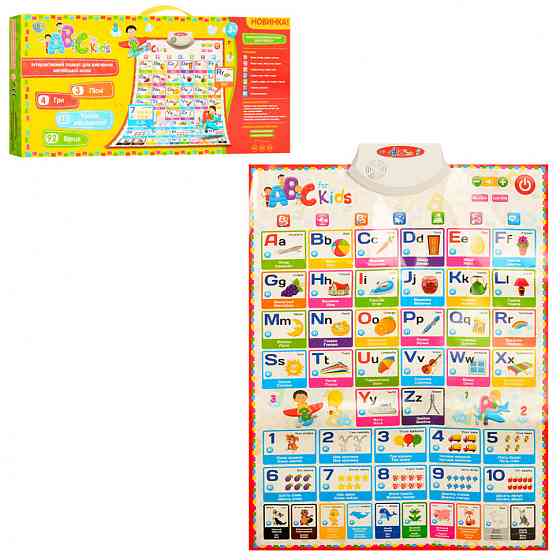 Интерактивный развивающий плакат 7031 ENG рус/англ языки Винница