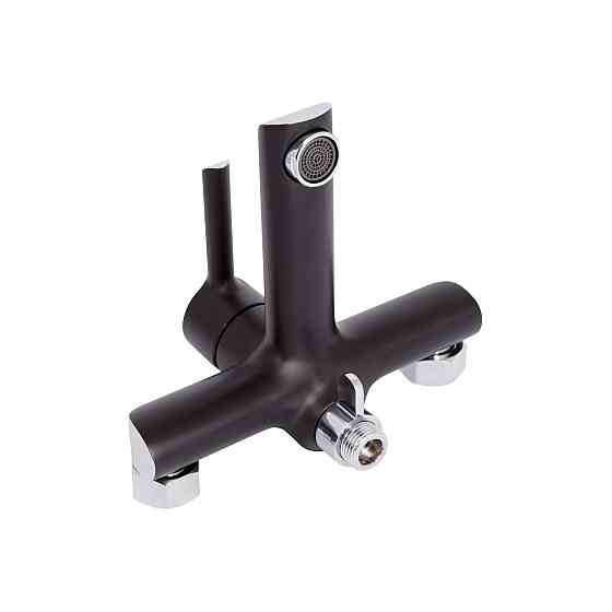 Смеситель для ванны Qtap Grand (c душевым гарнитуром) QTGRABCR006 Chrome/Black Киев