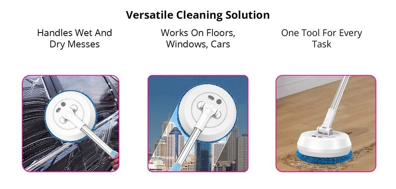 Бездротова електрична швабра TS-5546 2 в 1 з акумулятором та телескопічною штангою 3 м Одеса - фото 7