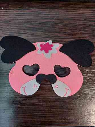 Детская маска Собака 19 на 12 см розово-черный Киев