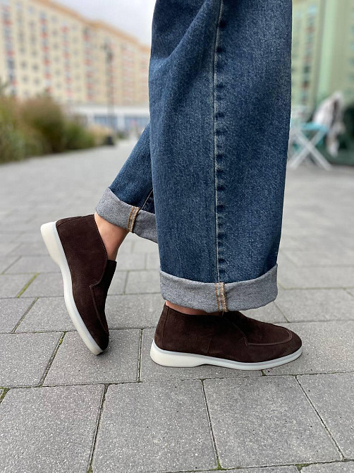 Лоферы женские Notta bene коричневые натуральная замша осень-весна размеры 36-40 (T-0224) Коломия - фото 8