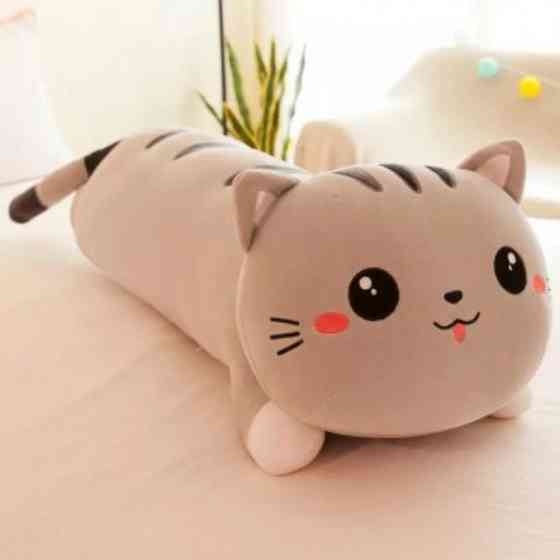 Кот батон 90см серый мягкая игрушка подушка обнимашка Киев