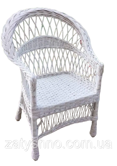 Крісло плетене біле для відпочинку | Київ - фото 1