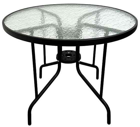 Стіл скляний садовий для тераси Bonro B-90 чорний столик Київ