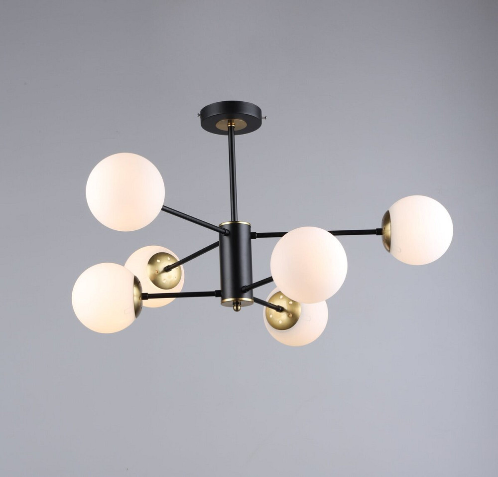 SIRIUS Люстра сучасна у вітальню Sirius B N36360/6 BK+COP Коломия - фото 1