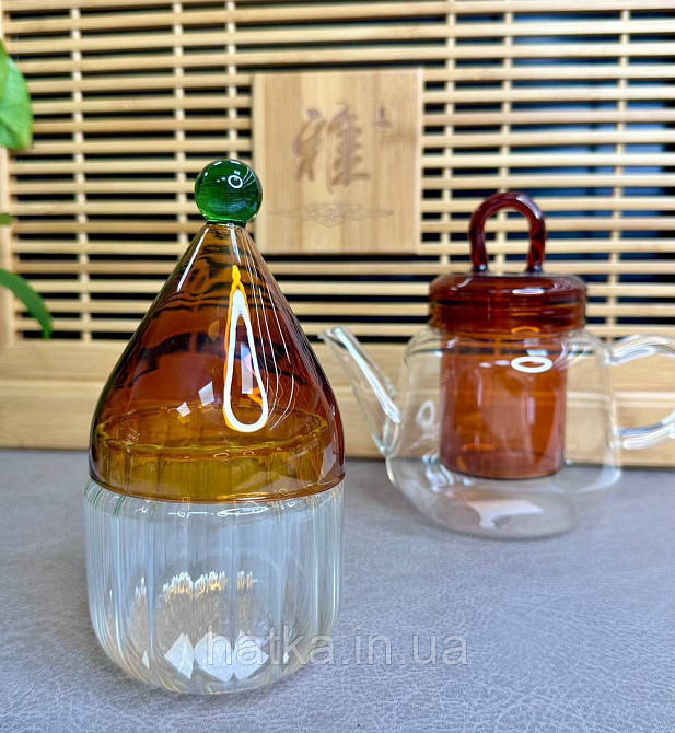 Цукорниця ємність для зберігання скляна "Гном" 260 мл коричневе та прозоре скло 102-807 Київ - фото 5