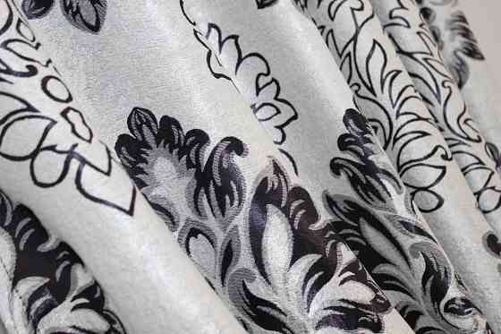 Комплект готових штор VR-Textil Блекаут-софт Корона № 1273ш(Б) Сірий з чорним 150х275 см 2шт (33-0112) Київ