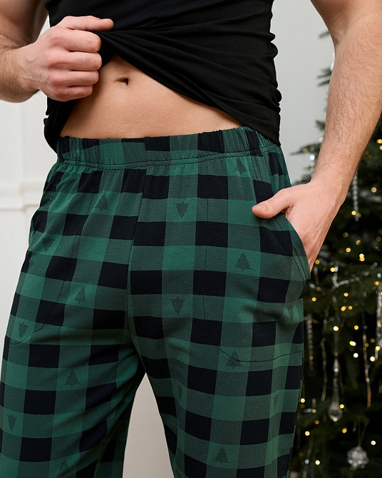 Мужские пижамные штаны - зелёно-черная клетка Tom John 2008Ш XXL Киев - изображение 11