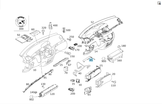 Mercedes-Benz  A2216800126 Демфер кришки бардачка S-class short W221 S-class long V221 Одеса