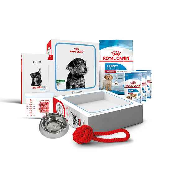 Перший набір для цуценят ROYAL CANIN MEDIUM PUPPY 1 кг + вологий корм 0.085 кг (3 шт.) Київ