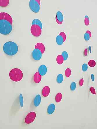 Гирлянда кружки на нитке на праздник 4 м на 6 см разноцветный Киев