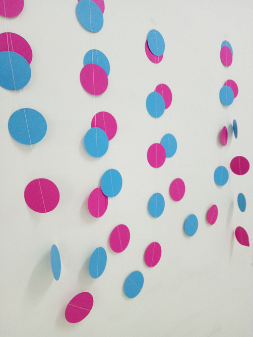 Гірлянда кружки на нитці на свято 4 м на 6 см різнобарвний Київ - фото 1