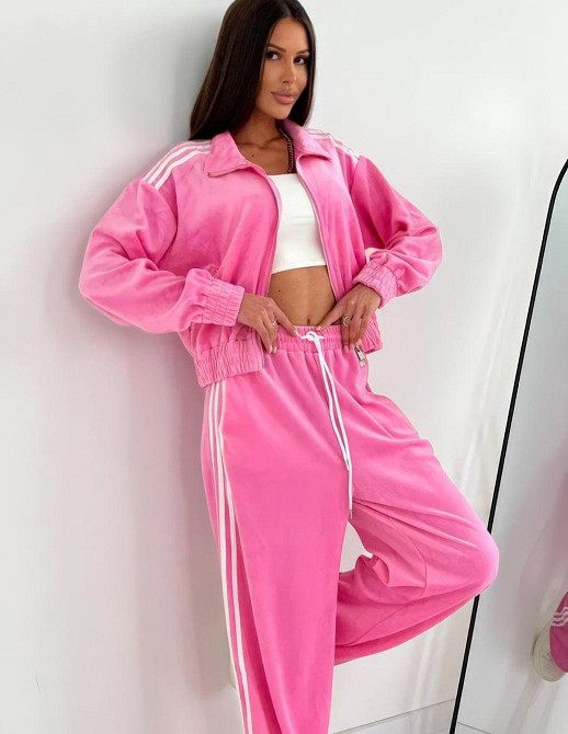 Жіночий стильний розкішний костюм з м'якого плюшевого велюру Рожевий, 42 Одеса - фото 1