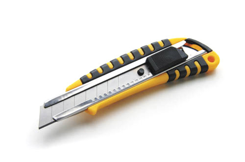 Нож выдвижной 18мм обрезиненный корпус, автозамок СИЛА Ровно - изображение 1