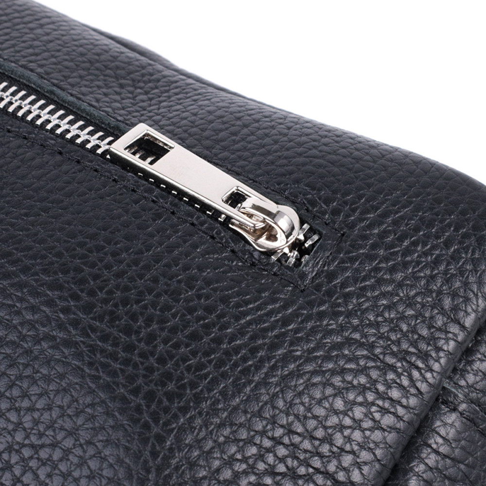 Чоловіча сумка-бананка з натуральної шкіри флотар Shvigel 22826 Чорна Київ - фото 7