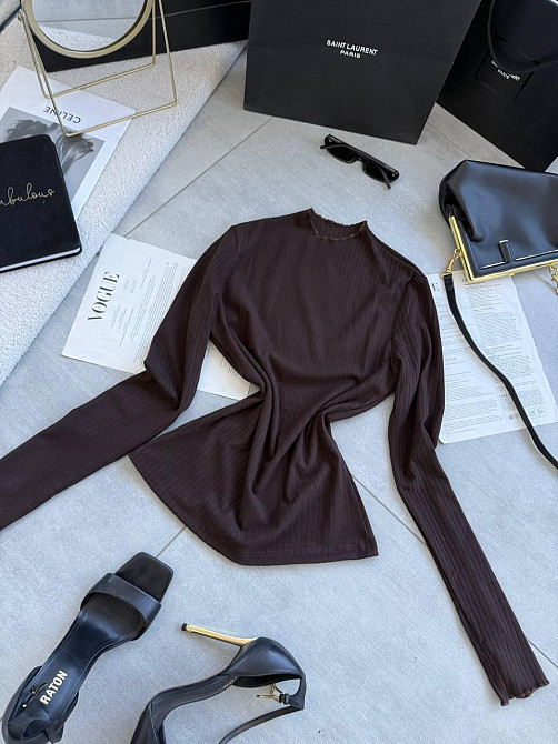 Женский теплый базовый гольф из ангоры рубчик Одесса - изображение 3