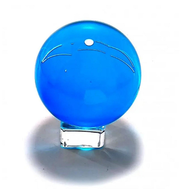 Куля кришталева на підставці блакитна Київ - фото 1