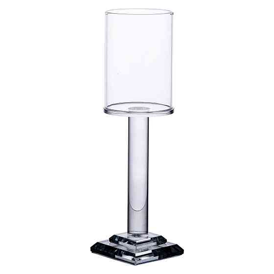 Yiwu Підсвічник скляний на ніжці 6.5×23 см підсвічник келих декоративний прозорий HP-4-41M Киев