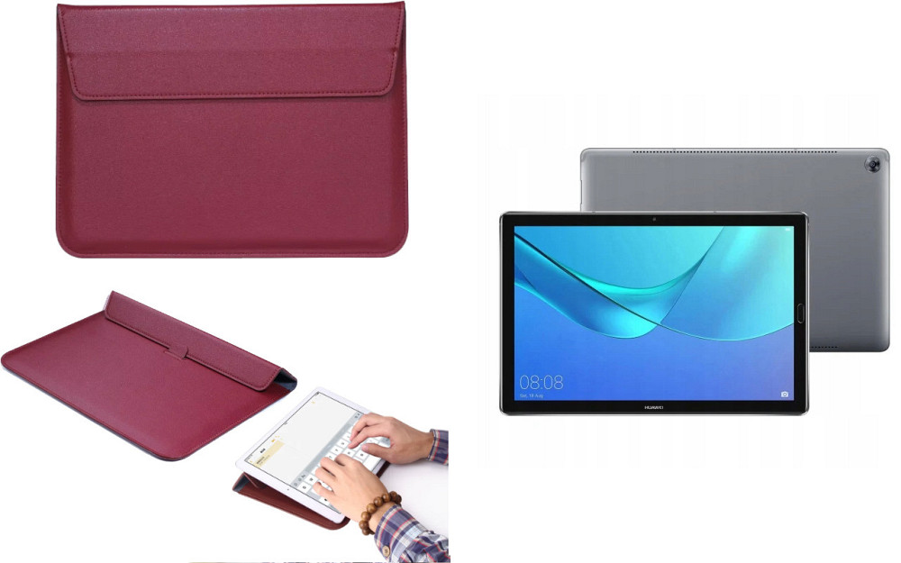 Чохол-конверт VitoCase для Huawei MediaPad M5 10, M5 Lite 10, з функцією підставки для планшета Бордовий Київ - фото 1