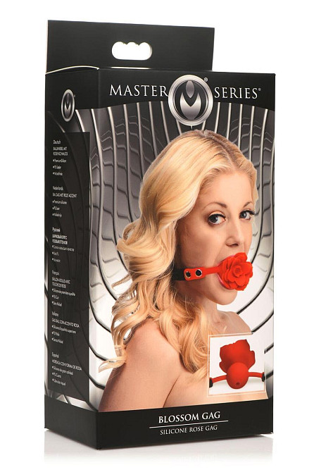 Силіконовий кляп з трояндою Master Series: Blossom Silicone Rose Gag – Red Sex Aura Київ - фото 10