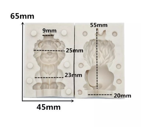 Молд силиконовый Лев 65 на 45 мм серый Киев - изображение 2