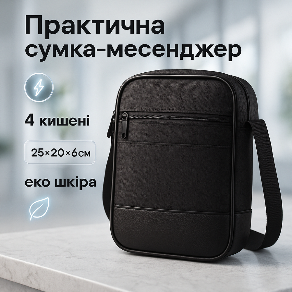 Месенджер практичний, Сучасна сумка-месенджер, Сумка повсякденна для документів, Міська сумка-месенджер GJ-76 Львів - фото 19