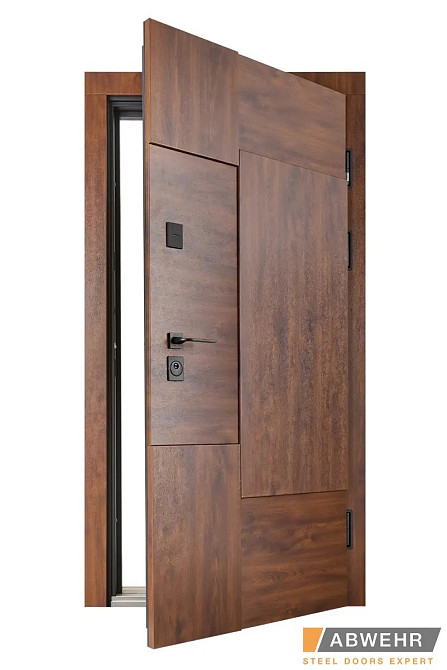 Двері вуличні, модель LP-12 Supreme ТЕРМОРОЗРИВ 3 контури ущільнення, дуб темний/ваніль Київ - фото 7