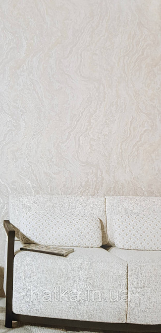 Шпалери вінілові на флізеліні Grandeco Universe метрові під камінь мармур 3д сірі бежеві сріблясті Київ - фото 2