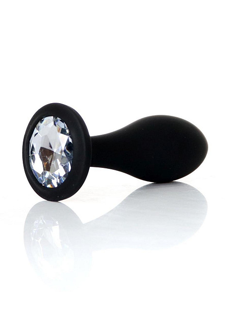 Анальна пробка - Jewellery Silicone Black Plug L Clear Sex Aura Київ - фото 1