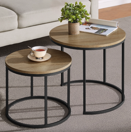 Комплект журнальних столиків Leobert Oreo круглі сонома Київ