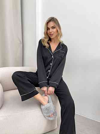 Женская стильная пижама двойка: рубашка и брюки из шелка Армани Одесса