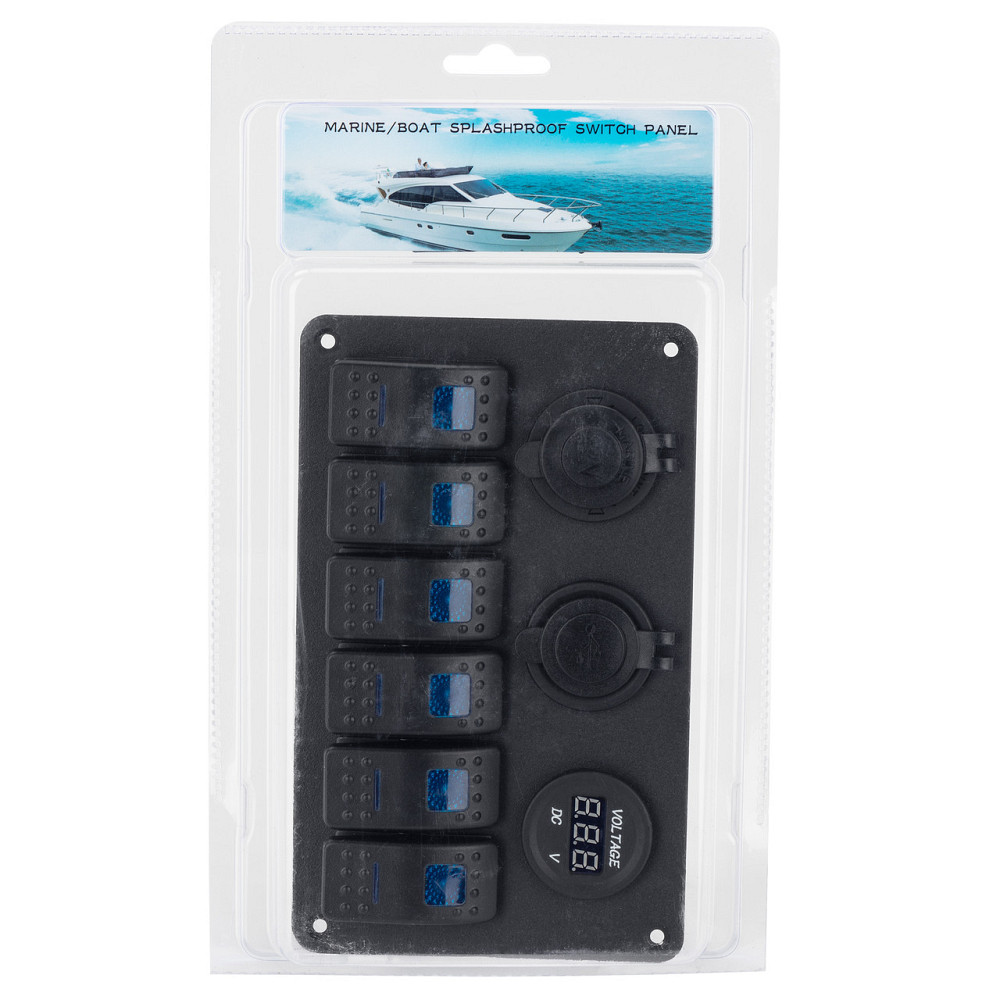 Панель переключения на 6 кнопок с вольметром, USB и прикуривателем Киев - изображение 3