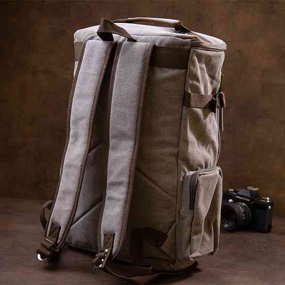 Рюкзак текстильний дорожній унісекс з ручками Сірий (Vintage) Київ