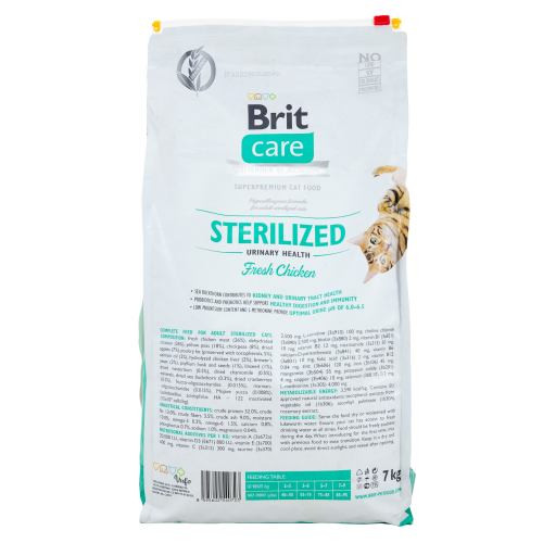 Корм сухой Brit Care Cat Grain Free Sterilized Urinary Health для стерилизованных кошек для поддержания мочеполовой системы Киев - изображение 3
