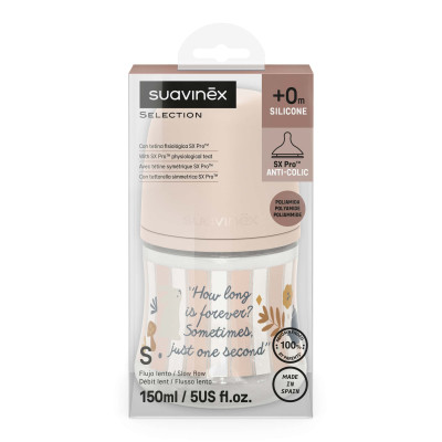 Пляшечка для годування Suavinex Wonderland 150 мл, фізіологічна, повільний потік, рожева (308744) Вінниця - фото 3