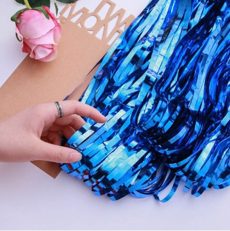 Для фотозони дощик новорічний 2 м на 1 м синій Київ - фото 3