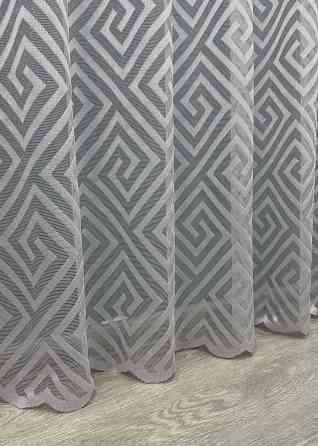 Тюль жакард, колекція "Ромб Меандр" колір сірий 1558т Київ