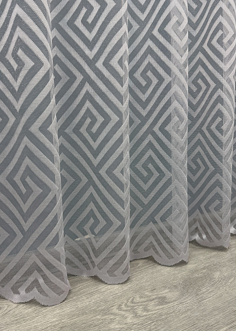 Тюль жакард, колекція "Ромб Меандр" колір сірий 1558т Київ - фото 6