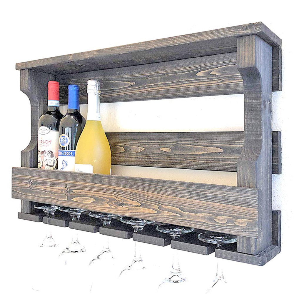 Настінна винна полиця "Мацумото" маслина Миколаїв - фото 1