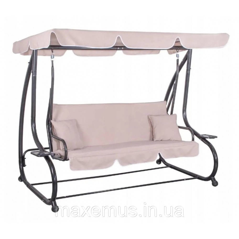 Садовые качели Bonro Garden BW002 раскладная 3-х местная качели для сада и террасы бежевая Мостиська - фото 8