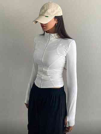 Жіночий стильний лонгслів з довгим рукавом на блискавці пума Одеса