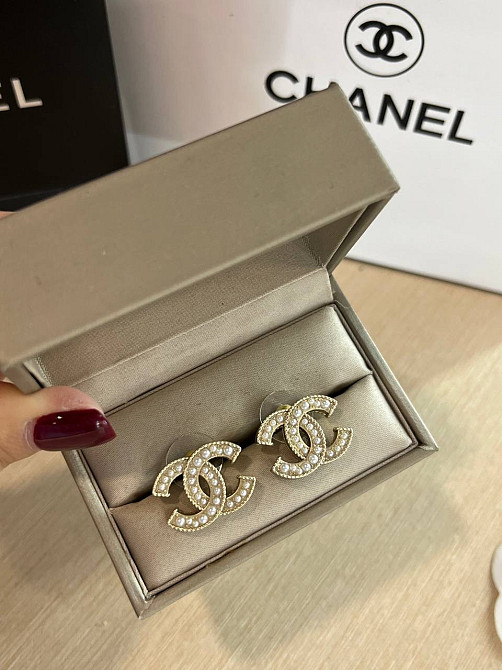 Сережки Шанель гвоздики позолота 18 К Одеса - фото 1