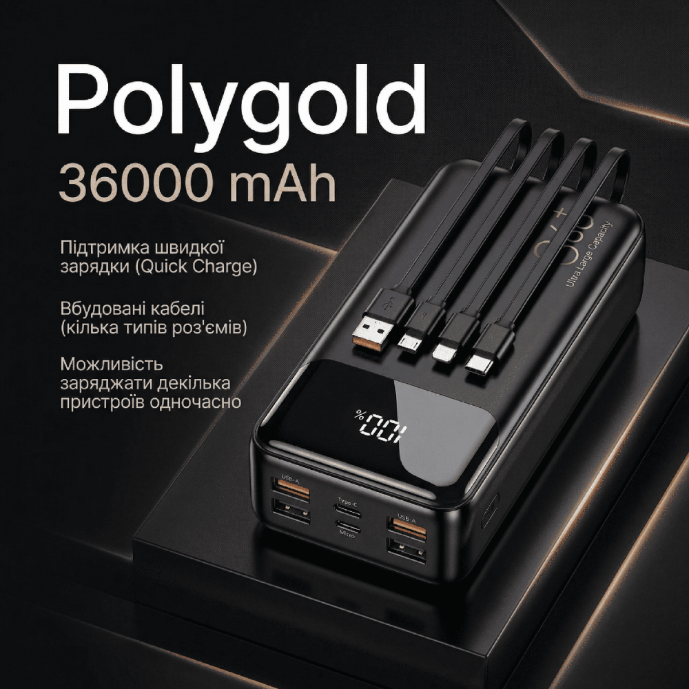 Повербанк Polygold PG-PW330 36000 mAh 5V/2.1A Днепр - изображение 2