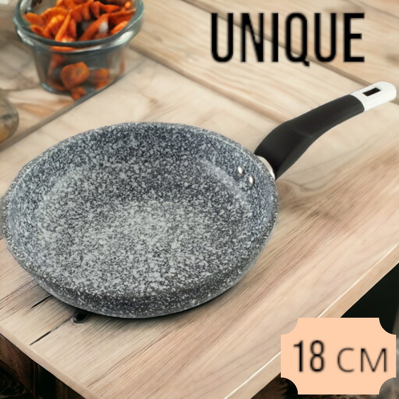 Сковорода UNIQUE Granite coating 18 см лита алюмінієва антипригарна, гранітне покриття Одеса - фото 10