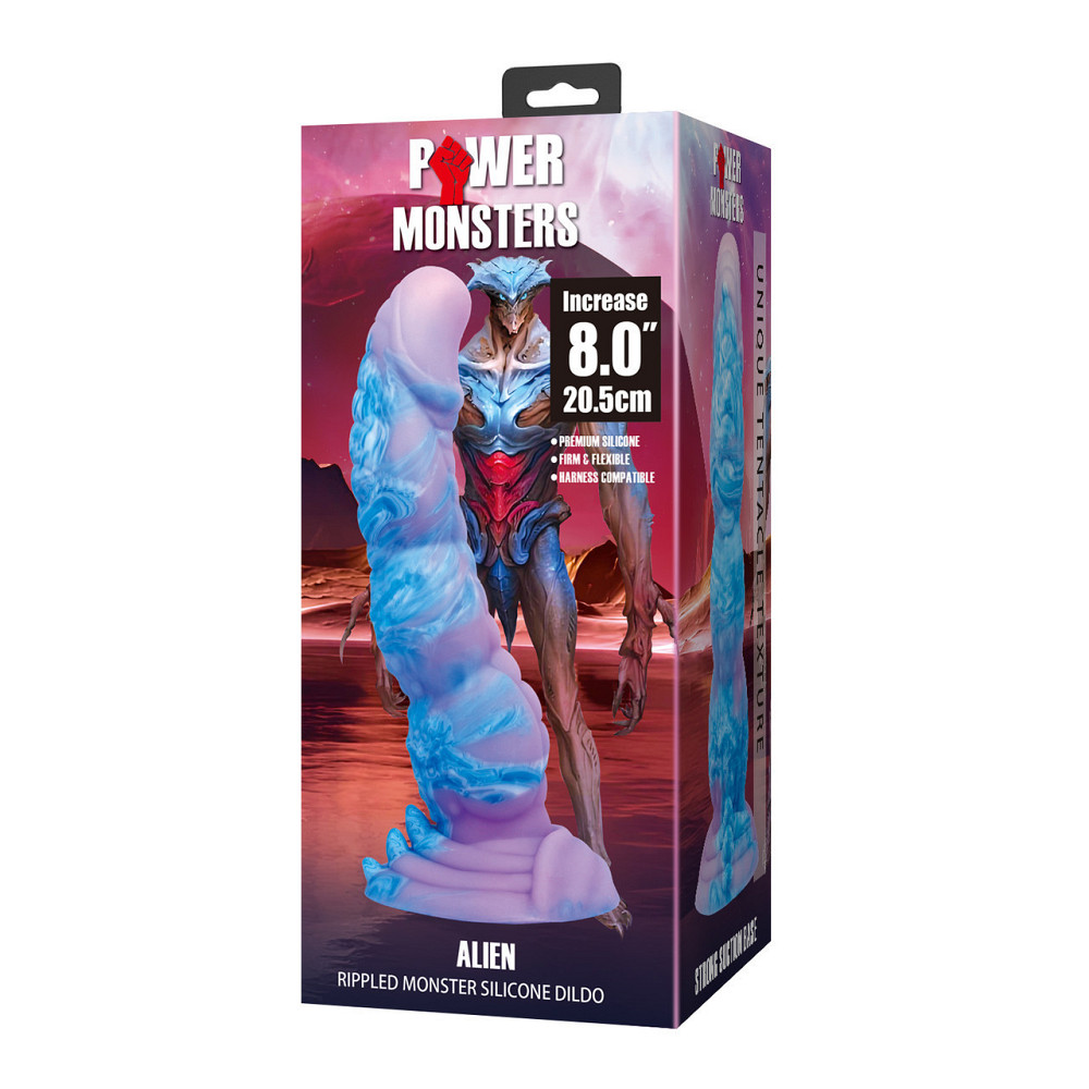 Фаллоимитатор силиконовый Power Monsters Alien на присоске, фиолетовый, 20,5 см Sex Aura Киев - изображение 2
